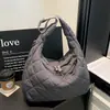 Bolsa acolchada de algodón para mujer 2026 nuevo de principios de otoño bolsa de plumón gran capacidad para ir al trabajo retro rombos bandolera bolso de mano