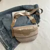 Bolso de Pecho Tejido de Color Contrastante Nuevo Estilo Verano 2026 para Mujer, Bolso de Cintura de Moda, Bolso Cruzado, Bolso Pequeño para Deportes al Aire Libre para Mujer