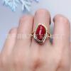Anillo Ajustable de Cinabrio Natural con Tamaño Ajustable, con un Diseño de una Flor de Riqueza en Flor y una Bolsa de Bendición de Salud, Cobre Chapado en Plata 925, Nuevo Modelo