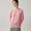Rara y lujosa mezcla de cachemir - un suéter de punto multicolor que ilumina la piel para mujer, con 75% de cachemir y 25% de seda de morera, disponible en tallas grandes, con un tacto suave y cómodo