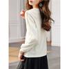 Camiseta de Manga Larga Hueca con Cuello Redondo para Mujer 2025 Primavera Nueva Holgada Camiseta Básica para Mujer Pulóver Adelgazante Top de Moda