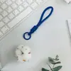 Estilo Minimalista Popular Cuerda Trenzada Tejida a Mano Lanyard con Bloques de Color Llavero Funda de Teléfono Correa de Muñeca Portátil Accesorio de Nicho de Moda