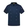 Ropa de Trabajo Transpirable de Verano para Chef para Hombre de Manga Corta Tallas Grandes para Catering Hotel Restaurante Cantina Cocina Repostería Ropa de Trabajo