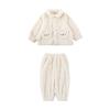 Pijama de Terciopelo para Niña Wurib Invierno Oso Ropa para el Hogar Traje Grueso Cálido de Felpa para Niños Conjunto de Dos Piezas