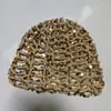 Nuevo Sombrero de Algodón para Adultos con Lentejuelas, Turbante Hueco, Gorro de Malla Tejida de Color Sólido, Pañuelo de Red de Moda