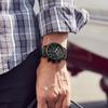 Reloj Megir para hombre, cronógrafo, calendario, correa de acero, deportivo, de cuarzo, 2158