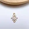 Accesorios de joyería con baño de oro de cobre de 18k de alta retención de color, colgante, collar, pulsera, pendientes con microincrustaciones de circonita, materiales hechos a mano para DIY