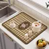 Tapete Drenante para Barra de Cocina Posavasos Absorbente de Grafeno Tapete Aislante para Mesa de Té Secado Rápido Sin Lavar para Tazas y Vasos Mesa