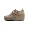 Otoño 2026 Nuevo 9cm Tacón Oculto Zapatos Birkenstock Mujer Suela Gruesa Zapatos para Personas Bajas Versátiles Retro Planos Mujer