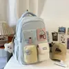 Nueva Mochila Escolar Estilo 2026 para Mujer, Estilo Ins Dopamina Color Sólido Simple Gran Capacidad Juego de Mochila de Dos Piezas para Estudiantes de Primaria y Secundaria