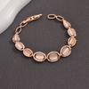 Pulsera de Diamantes Pequeños Ojo de Gato de Rosa Colorida Venta al por Mayor Oro Simple Ovalada Joyería de Alta Gama Suministro Exclusivo Transfronterizo de Jade