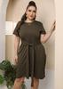 Vestido Feminino Plus Size Transfronteiriço Europeu e Americano Alças Manga Curta Cruzado Assimétrico Casual Saia F200543