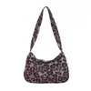 Bolsa de Outono e Inverno Estampa de Leopardo Nicho Feminina 2026 Nova Bolsa de Ombro Único Retro para o Trabalho Moda Bolsa de Camurça de Axila