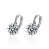 Pendientes de Piedras Preciosas de Colores, Chapados en Plata, Estilo Femenino, Versión Japonesa y Coreana, Pendientes de Botón, Joyería, Elegantes, Comercio Transfronterizo, Clips para Orejas Europeos y Americanos, Forma Redonda