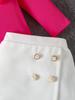 Conjunto de 2 Peças para Bebê Menina Transfronteiriço: Blusa de Manga Longa com Costela e Aplique Redonda + Saia