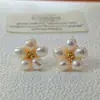 Brincos de Pérola Natural de Água Doce Irregular Barroca Pétala Prata S925 Design de Nicho Estilo Francês para Mulheres