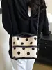 Bolsa de Hombro Cruzada de Lona Casual Estilo Coreano para Mujer 2026 Nuevo Estampado de Lunares