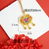 Novo Pingente Antigo Dourado Flor Esmaltada Recortada Padrão Moeda de Cobre Fecho de Segurança Colar Joia Feminina Duradoura