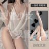 Roupão de menina sexy estilo desejo puro traje de faixa de barriga de chiffon camisola feminina estilo ins alça transparente 1024
