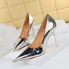 Nuevos Zapatos de Tacón Alto Stiletto Plateados para Niña Primavera/Verano 2026 con Laterales Huecos Estilo Francés Versátiles Sexy Punta Fina Zapatos de Celebridad de Internet