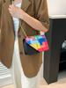 Bolso de hombro cuadrado pequeño de moda para mujer, nuevo de otoño 2023, pintado con cubo de Rubik, bolso cruzado con cadena de moda