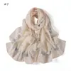 Novo Lenço de Chiffon com Estampa Floral Digital Primavera/Verão Transfronteiriço, Lenço Longo Versátil Floral Artístico para Mulheres, Lenço de Seda para Cabeça