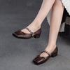 Shanghai Jiejie 2025 Primavera Nuevos Zapatos de Salón Lolita de Tacón Bajo Cuadrados con Zapatos Mary Jane de Boca Baja para Mujer