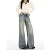 Jeans Personalizados para Mujer Primavera Otoño 2026 Nuevo Estilo Color Claro Retro Sueltos Pierna Recta Adelgazantes Pantalones Largos hasta el Suelo