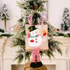 Decorações de Natal Novas Transfronteiriças Bolsa de Mão com Listras e Pernas de Desenho Animado Impressas Tira Pendurada Presente de Feriado para Crianças Bolsa de Presente