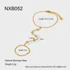 Pulsera de Cadena Anillo Disco Pequeño de Diamante Europeo y Americano Integrado Acero Inoxidable Chapado en Oro de 18K Pulsera para Dedo Joyería Impermeable para Mujeres