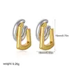 Pendientes Bicolor de Oro de 18 Quilates y Plata, Pendientes Sencillos de Cadena Doble en Forma de C Brillantes, Pendientes Transfronterizos Punk Europeos y Americanos de Amazon