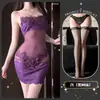 Qingshe Lingerie Sexy Puro Desejo Tentação Lingerie Provocante Alça de Renda Camisola Roupas Divertidas para Jovens Mulheres