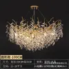 Lámpara de araña de cristal de alta gama, nueva lámpara de sala de estar estilo francés, diseño de rama de árbol estilo americano, lámpara colgante de cristal de lujo ligero italiano para dormitorio y comedor