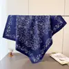 Pañuelo Cuadrado Grande Floral Vintage tipo Seda con Estampado, Versátil para Uso Profesional, Pañuelo para la Cabeza con Patrón de Seda Diagonal, Bufanda para el Cuello, Pañuelo para Mujer