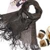 Chal de seda largo con borlas planas, popular en Europa y América, para bodas, fiestas y bailes de graduación, ideal para mujeres.