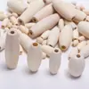 Contas de Madeira Natural em Formato Oval, Contas Longas, Pulseira DIY Feita à Mão, Colar, Enfeites para Pendurar em Cortinas de Porta, Materiais e Acessórios para Joias