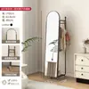 Espejo de Cuerpo Entero, Espejo de Piso a Techo, Perchero Giratorio Estilo Crema, Espejo de Vestidor, Espejo de Tocador para Dormitorio en Casa, Perchero Integrado