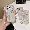 Funda de teléfono creativa Y2K con diseño de corazón, ola y puntos láser, adecuada para iPhone 17 Pro Max, Apple 16 Pro, 15 portátil, estilo coreano