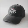 Gorra de béisbol de mezclilla lavada vintage de color liso para parejas, simple y casual con bordado de letras, gorra de visera versátil