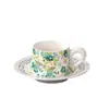 Estilo Francés Lujo Ligero Alto Valor Estético Flor Cerámica Taza de Café y Platillo Caja de Regalo juego Regalo de Acompañamiento para Mejor Amiga para Regalo de Boda