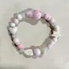 Pulseira de Cerâmica Jingdezhen Pulseira Estilo Étnico Joia de Círculo Único Pulseira de Contas com Fio Elástico Feito à Mão Fabricante Fornecedor