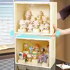 Estante de exhibición para cajas sorpresa caja de almacenamiento para mano de gran capacidad a prueba de polvo transparente vitrina para exhibición de muñecos y modelos multicapa