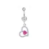 Ancla de Acero Inoxidable Caballo Marino Forma de Corazón Piercing de Ombligo Anillo Azul para Ombligo Joyería para Body Piercing Transfronterizo