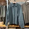 Camisa polo de tricô masculina e feminina moda casual suéter versátil outono nova chegada suéter básico de tricô pulôver 487939