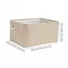 Cesta de Almacenamiento de Tela de Lino 36X26X16cm, Estilo Minimalista Neutro, Con Asas de Cuerda de Algodón, Contenedor Organizador Plegable para Ropa, Ropa Interior y Artículos Varios del Hogar