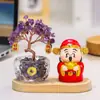 Árvore da Fortuna de Citrino Natural Enfeites Ametista Atrai Riqueza e Tesouro Deus da Riqueza Escritório Decorações de Mesa Metafísicas