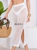 Ropa de Mujer Nueva Europea y Americana Transfronteriza, Bikini Sexy de Playa Tejido Cubre, Fabricante de Falda Holgada con Aberturas para Protección Solar