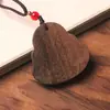 Talla en Madera de Madera de Águila del Buda Sonriente con Barriga Grande, Colgante de Cuello, Talla Sólida en Madera de Monje Buda Sonriente, Adorno Artesanal Coleccionable