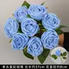 Flores Artificiais Azul Neblina Salão de Casamento Flores de Seda Arranjo de Flores de Casamento Peônia Azul Rosa Palmeira Leque Neblina