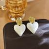 Pendientes de plata con forma de rosa francesa y esmalte de alta calidad, con diseño de nicho de moda, al por mayor.